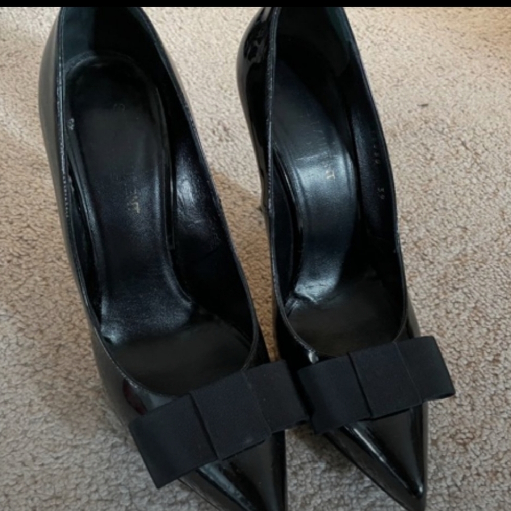 Saint Laurent Patent Leather Bow Pumps